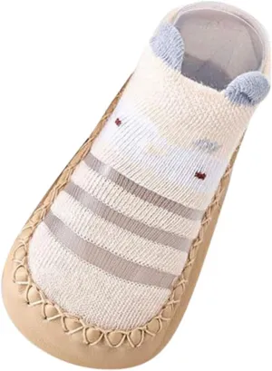 Infant Toddler Shoes Soft Sole Toddler Shoes Bow Glitter Sequins Non Slip Breathable Princess Shoes (Khaki, 12 Months)