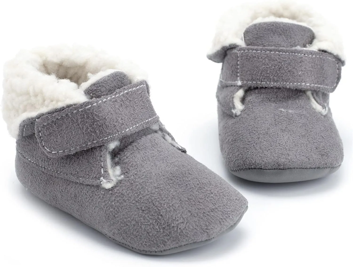 Infant Toddler Shoes Soft Sole Winter Solid Color Non Slip Warm Plus Velvet Toddler Shoes Cotton Boots Dress Shoes 4c