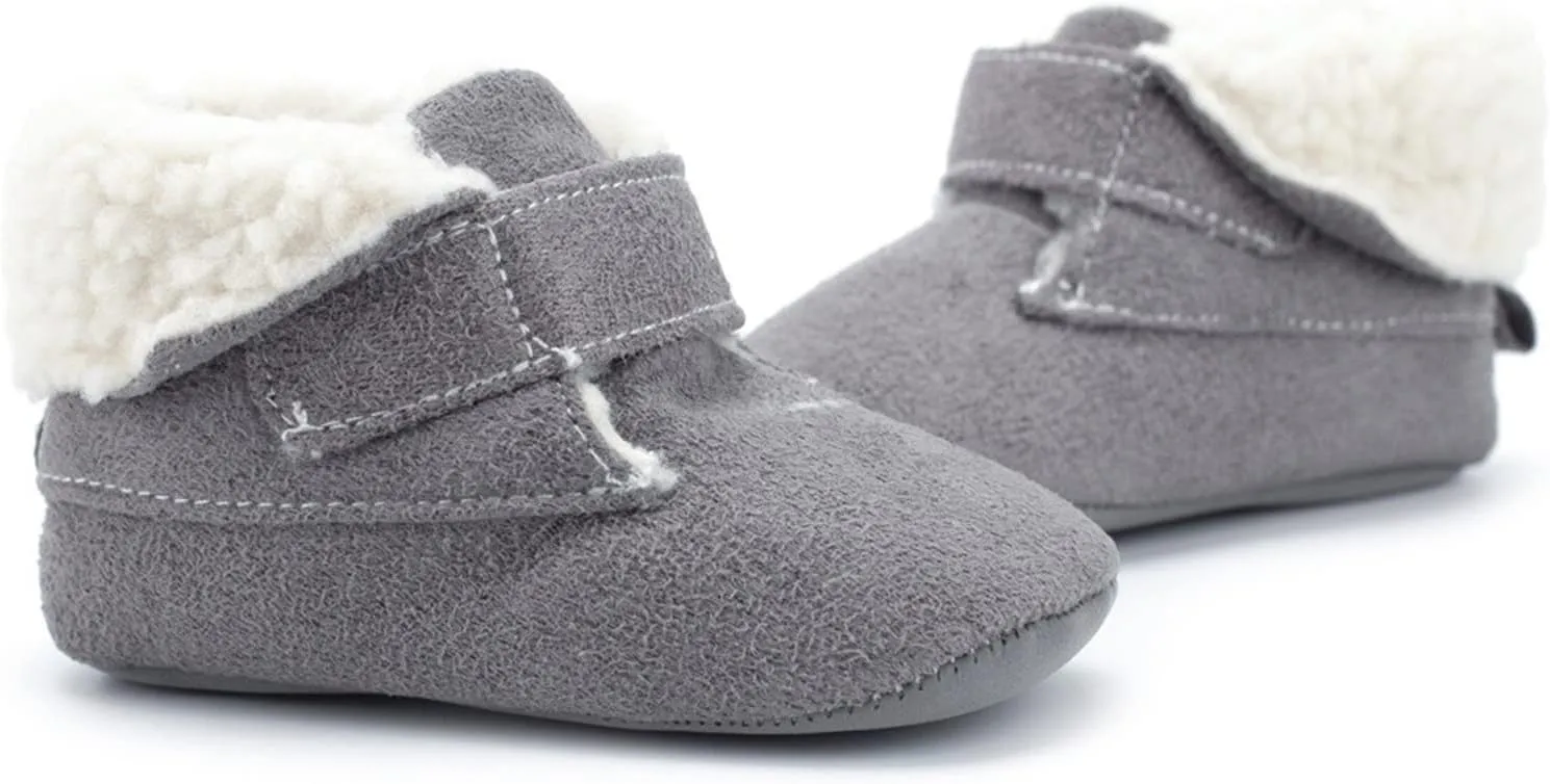 Infant Toddler Shoes Soft Sole Winter Solid Color Non Slip Warm Plus Velvet Toddler Shoes Cotton Boots Dress Shoes 4c