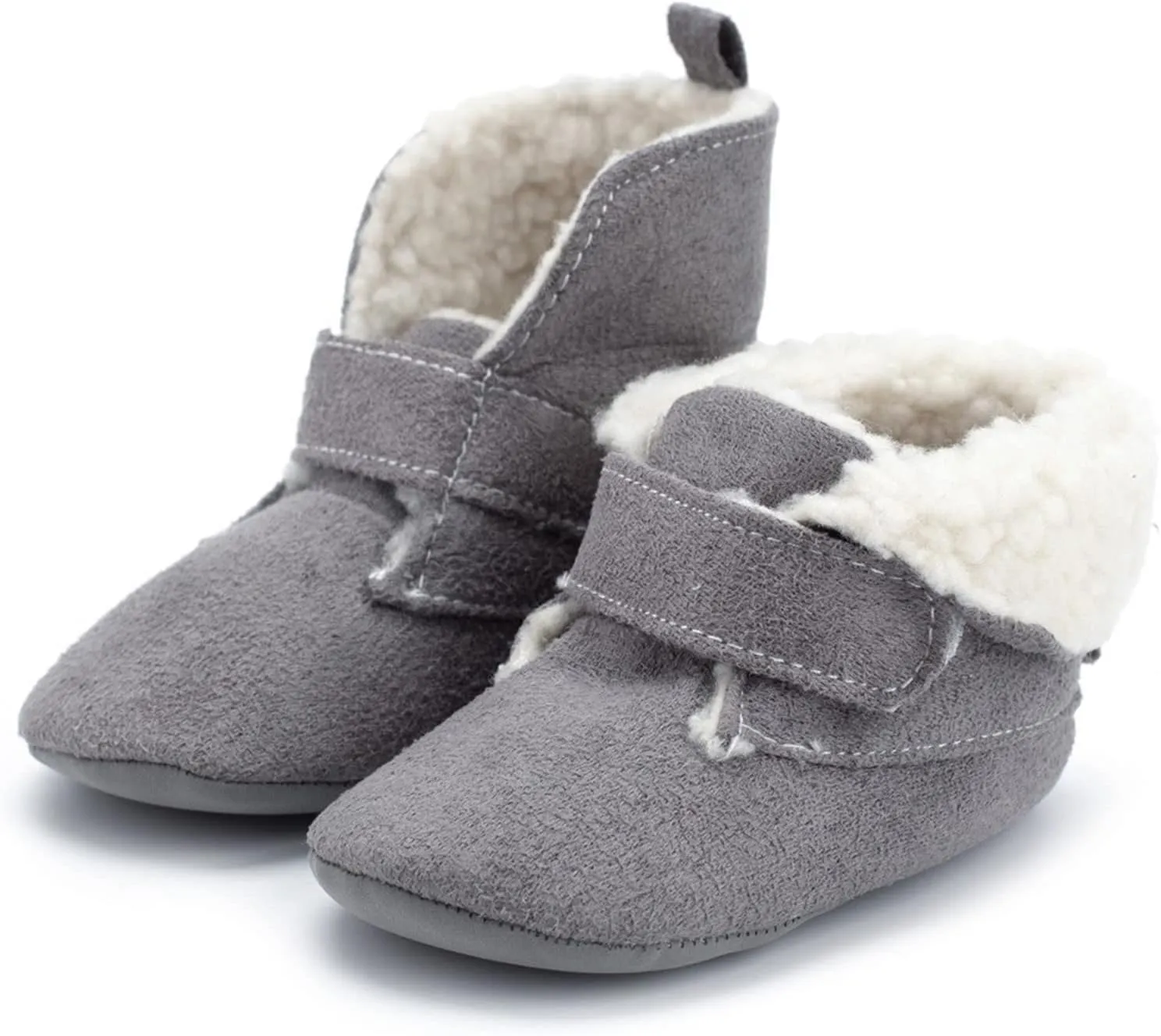 Infant Toddler Shoes Soft Sole Winter Solid Color Non Slip Warm Plus Velvet Toddler Shoes Cotton Boots Dress Shoes 4c