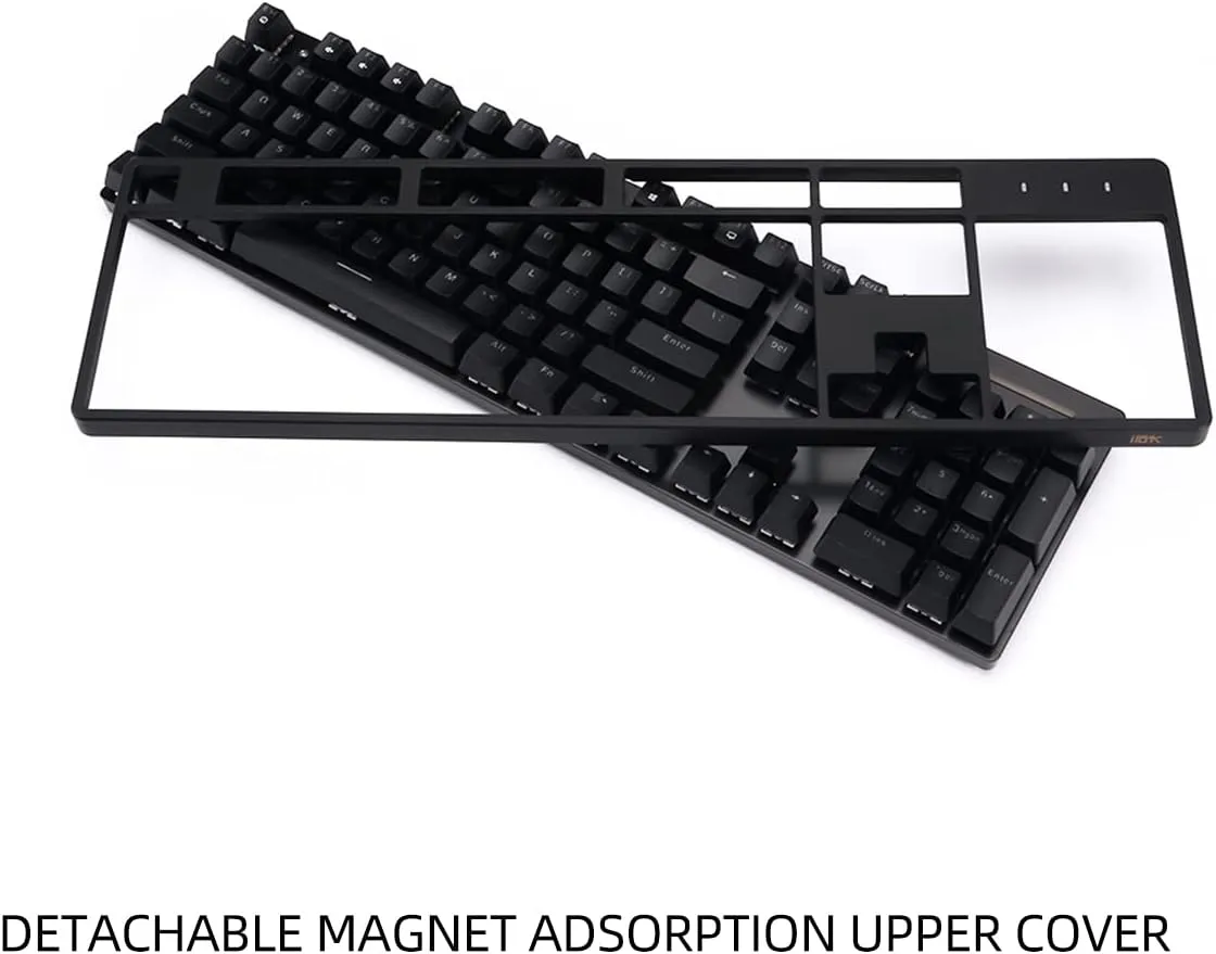 IROK FE87/104 RGB Mechanical Keyboard, Hot Swappable Gaming Keyboard, Customizable Backlit, Magnet Upper Cover Type-C Wired Keyboard for Mac Windows-Black/Brown Switch