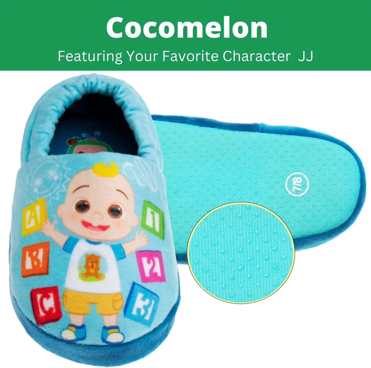 Josmo Cocomelon Toddler slippers - house shoes for boys girls warm plush bed moccasins slippers cocomelon shoes (toddler/little kid) size 5/6-11/12