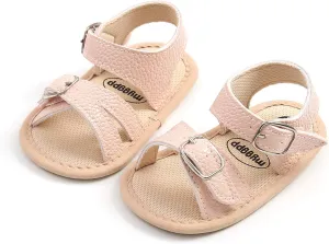 Jshuang 0-18M Baby Boys Girls Bow Sandals Soft Non-Slip Rubber Sole Summer Flat Walking Shoes