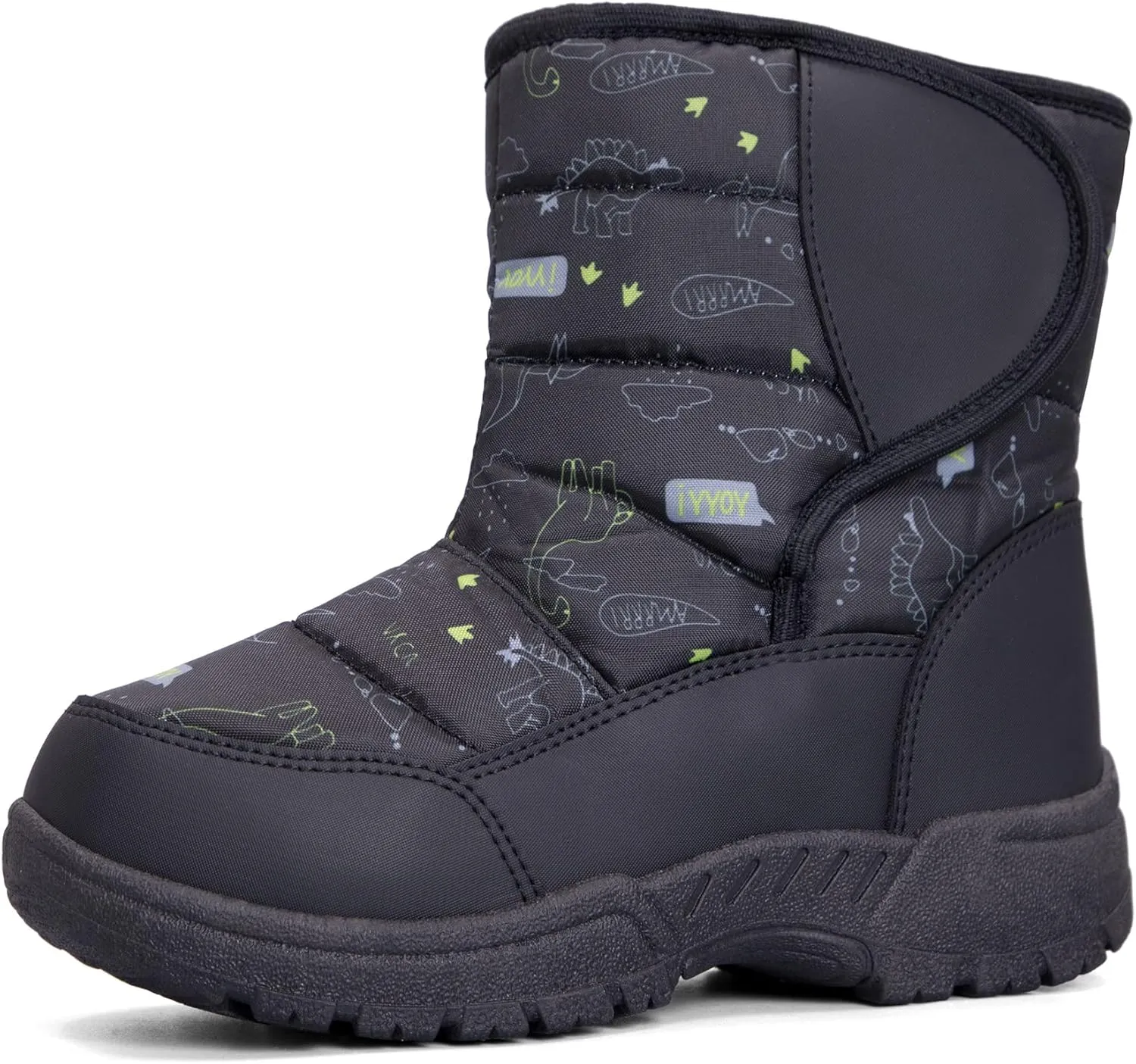 K KomForme Boys & Girls Snow Boots Warm Anti-Slip Outdoor Winter Shoes (Toddler/Little Kid/Big Kid)