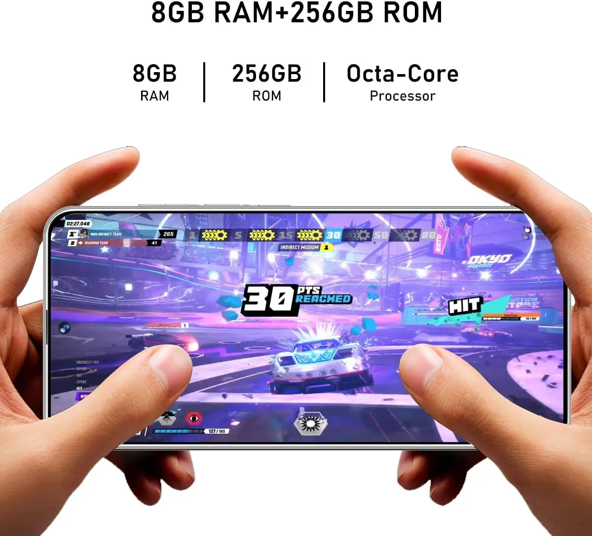 K70 5G Android Phones 2024 Android 13 Cell Phones 6.8" HD Screen 8GB 256GB 8-Core Android Phones 6200mAh Battery Standby 24MP 50MP Camera 5G Dual SIM Unlocked Smartphones(White)