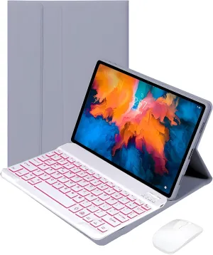 Keyboard Case for Lenovo Tab P11 2nd Gen (11.5 Inch)/Pad Plus 2023, Backlit Keys, Wireless Detachable Keyboard with Bluetooth Mouse,Purple
