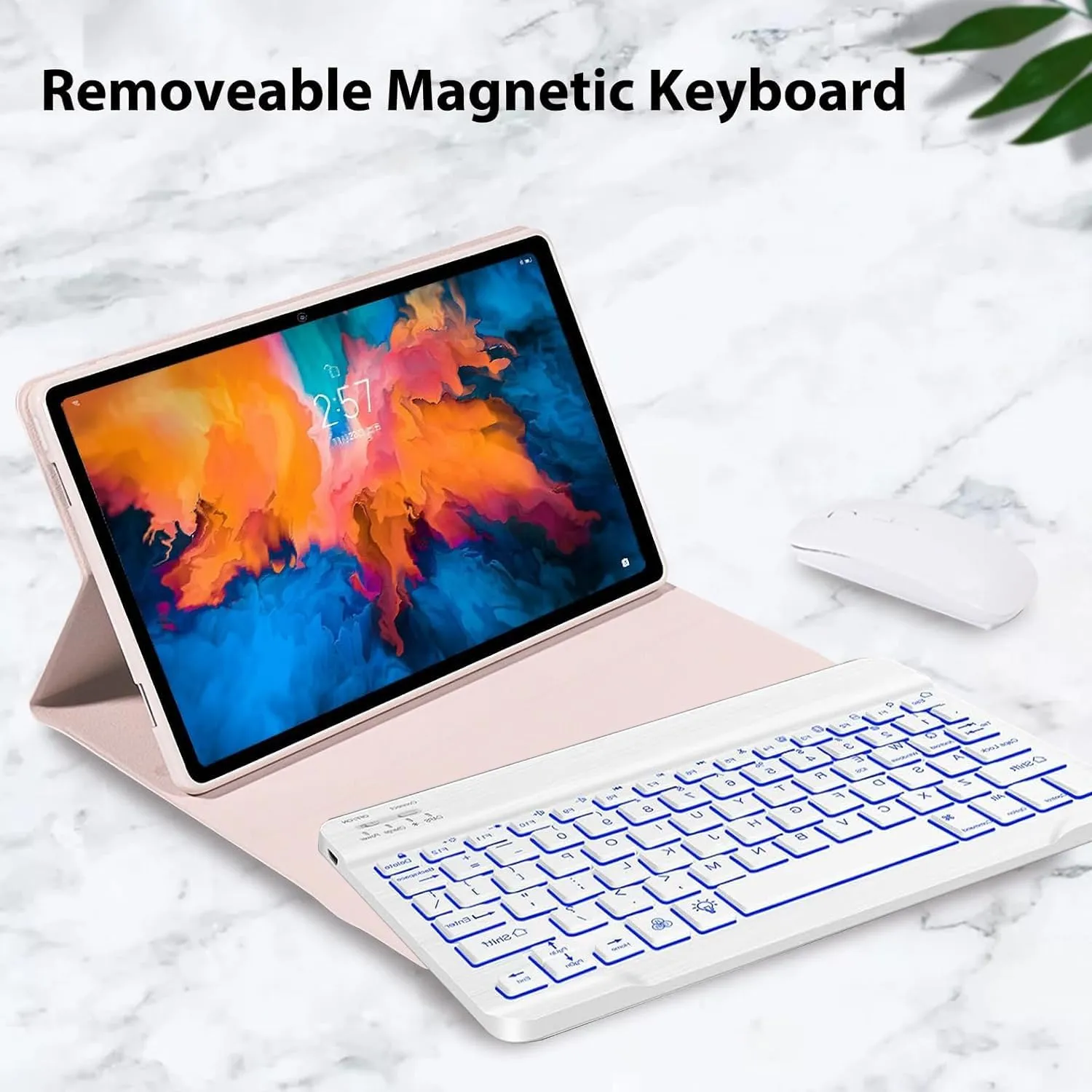 Keyboard Case for Lenovo Tab P11 2nd Gen (11.5 Inch)/Pad Plus 2023, Backlit Keys, Wireless Detachable Keyboard with Bluetooth Mouse,Purple