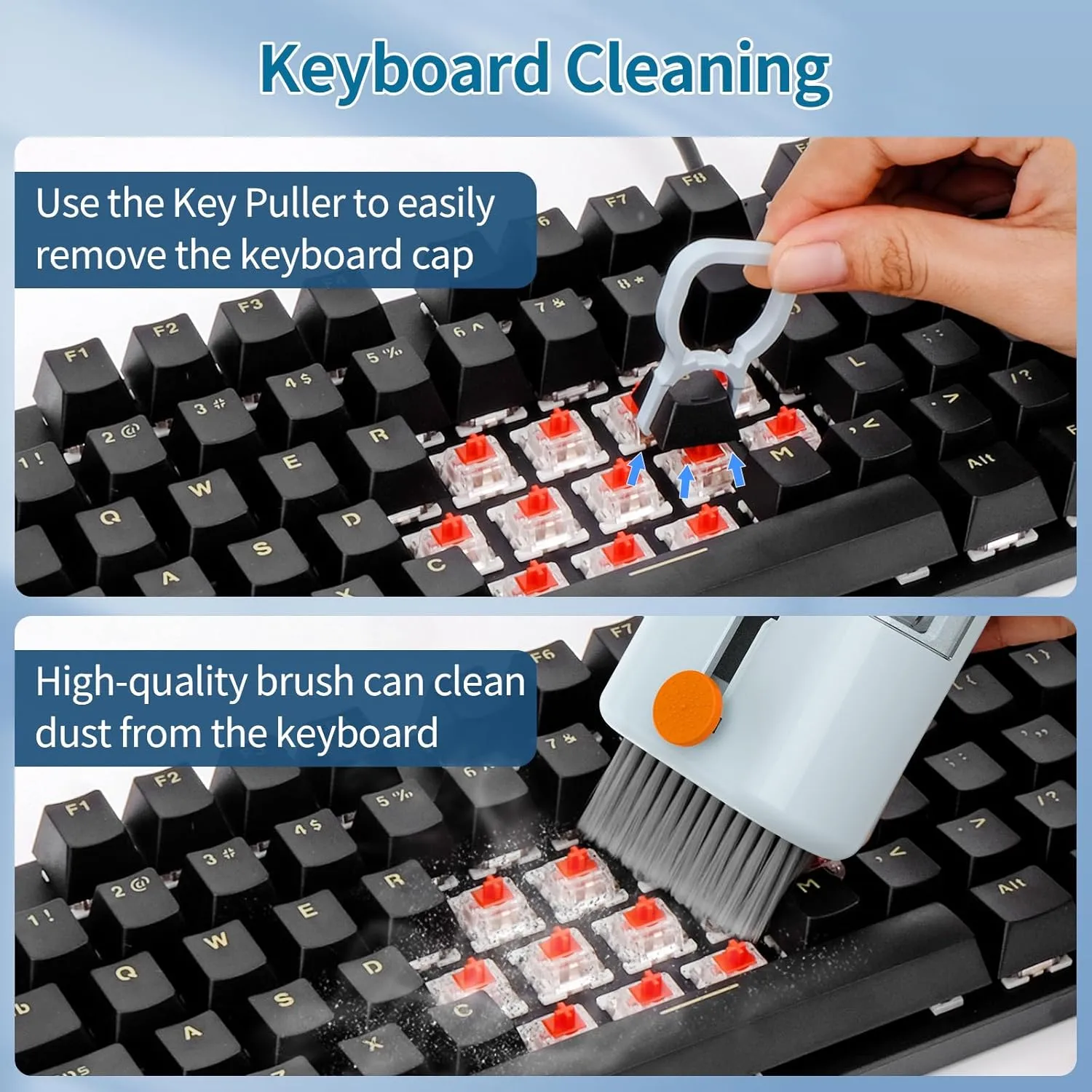 Keyboard Cleaner Laptop Cleaning Kit - 12 in 1 Computer Tech Cleaning Brush, Electronic Screen Cleaner with Multi-Function Cleaning Pen for MacBook, Tablet, iPhone, Earbuds, Camera, Lens