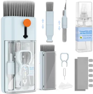Keyboard Cleaner Laptop Cleaning Kit - 12 in 1 Computer Tech Cleaning Brush, Electronic Screen Cleaner with Multi-Function Cleaning Pen for MacBook, Tablet, iPhone, Earbuds, Camera, Lens