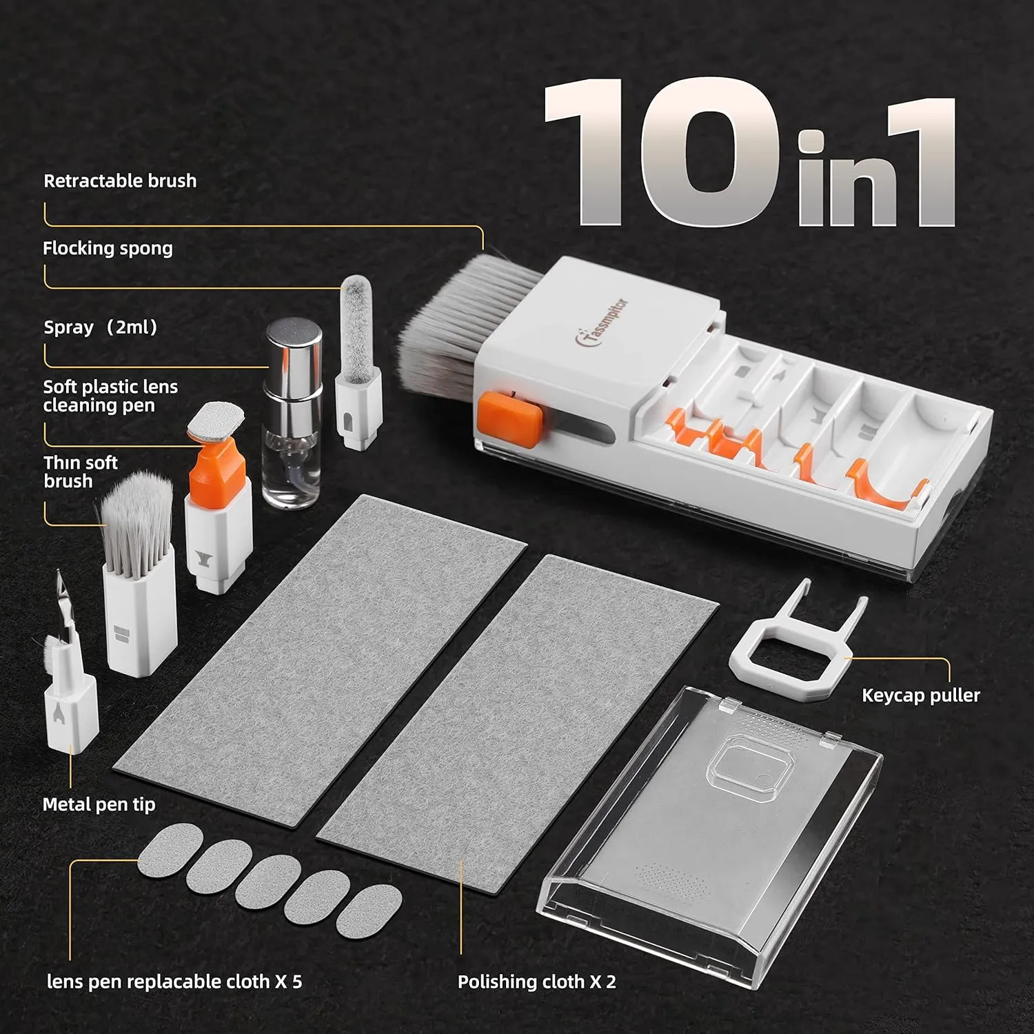 Keyboard Cleaner Laptop Cleaning Kit, All-in-One Keyboard Cleaning Kit, Laptop Cleaner Tool for MacBook iPad iPhone Computer, Portable Electronics Brush Tool for Tablet PC Camera Lens Earbuds Monitor
