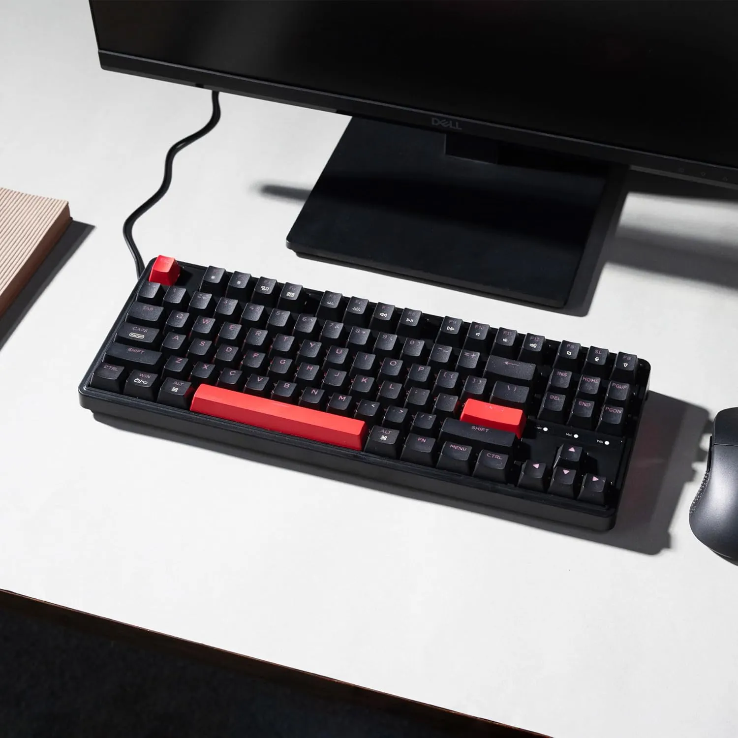 Keychron C3 Pro QMK/VIA Custom Mechanical Keyboard, Hot Swappable Programmable 87 Keys Compact TKL Layout Gasket Mount, RGB Backlight Wired Gaming Keyboard with Red Switches for Mac/Windows/Linux