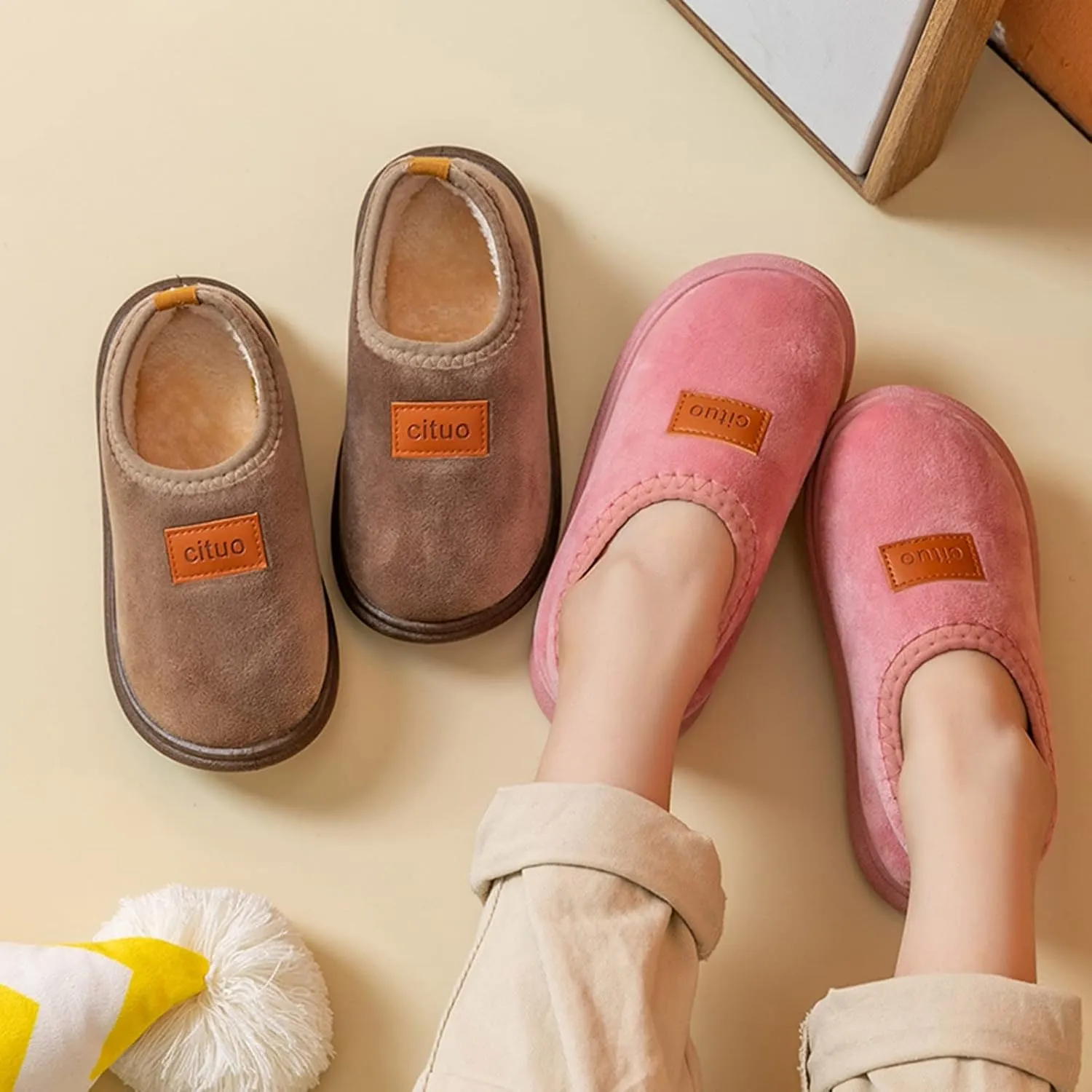 Kids Cotton Sneakers Childrens Girl Cotton Shoes Solid Color Fashion Soft Sole Winter Warm Baby Boy Walking Shoes