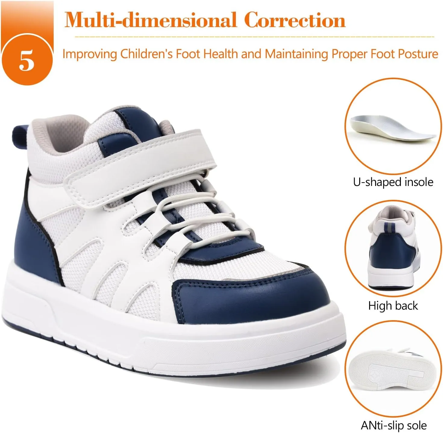 Kids Orthopedic AFO Shoes with Ankle and Arch Support for Girls and Boys