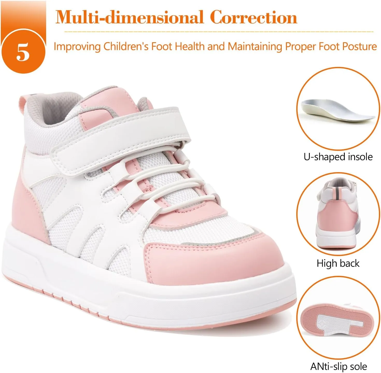 Kids Orthopedic AFO Shoes with Ankle and Arch Support for Girls and Boys