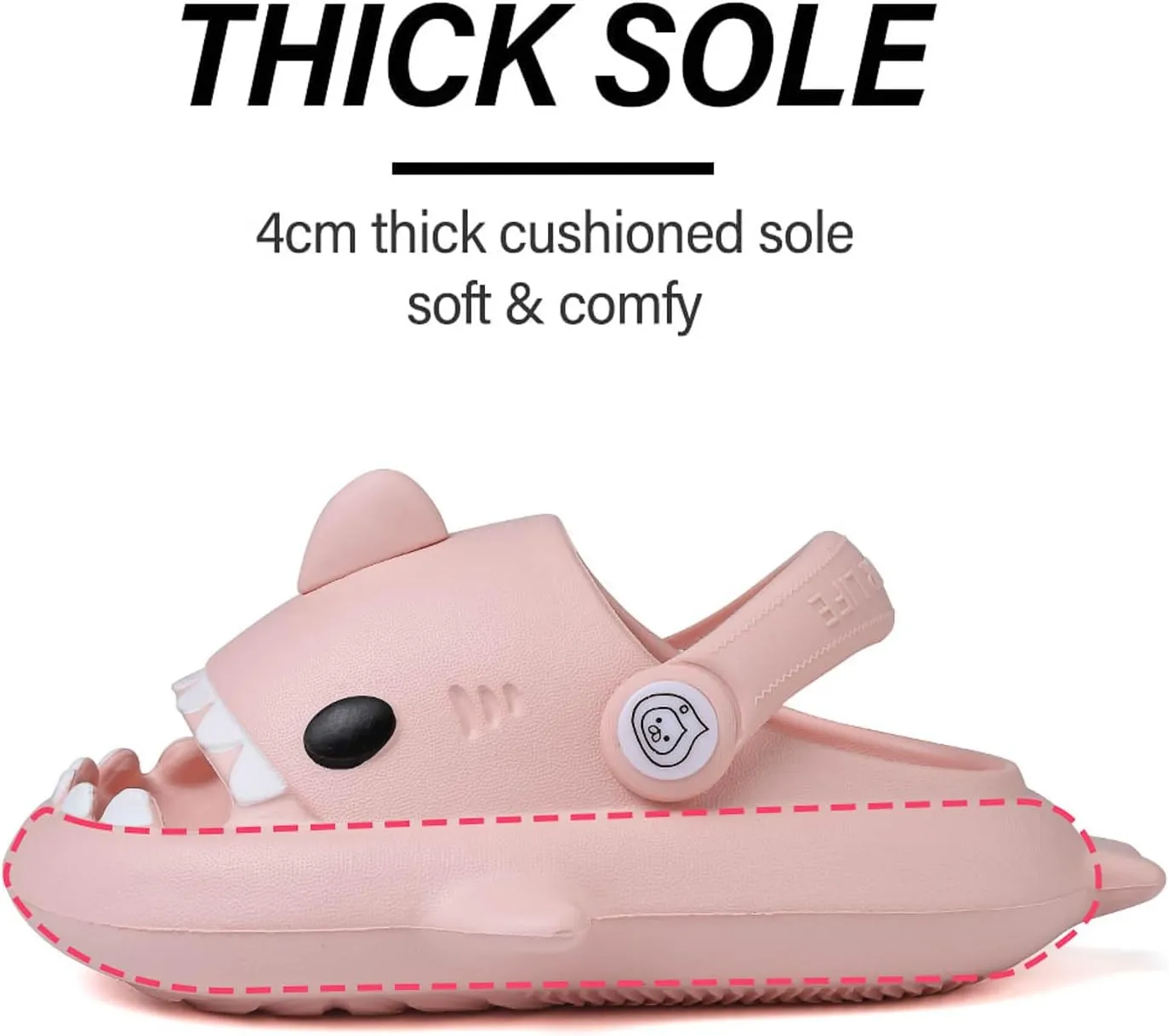 Kids Shark Slides, Shark Slippers for Kids Boys Girls, Cloud Pillow Slides with Thick Sole, Soft, Non-slip