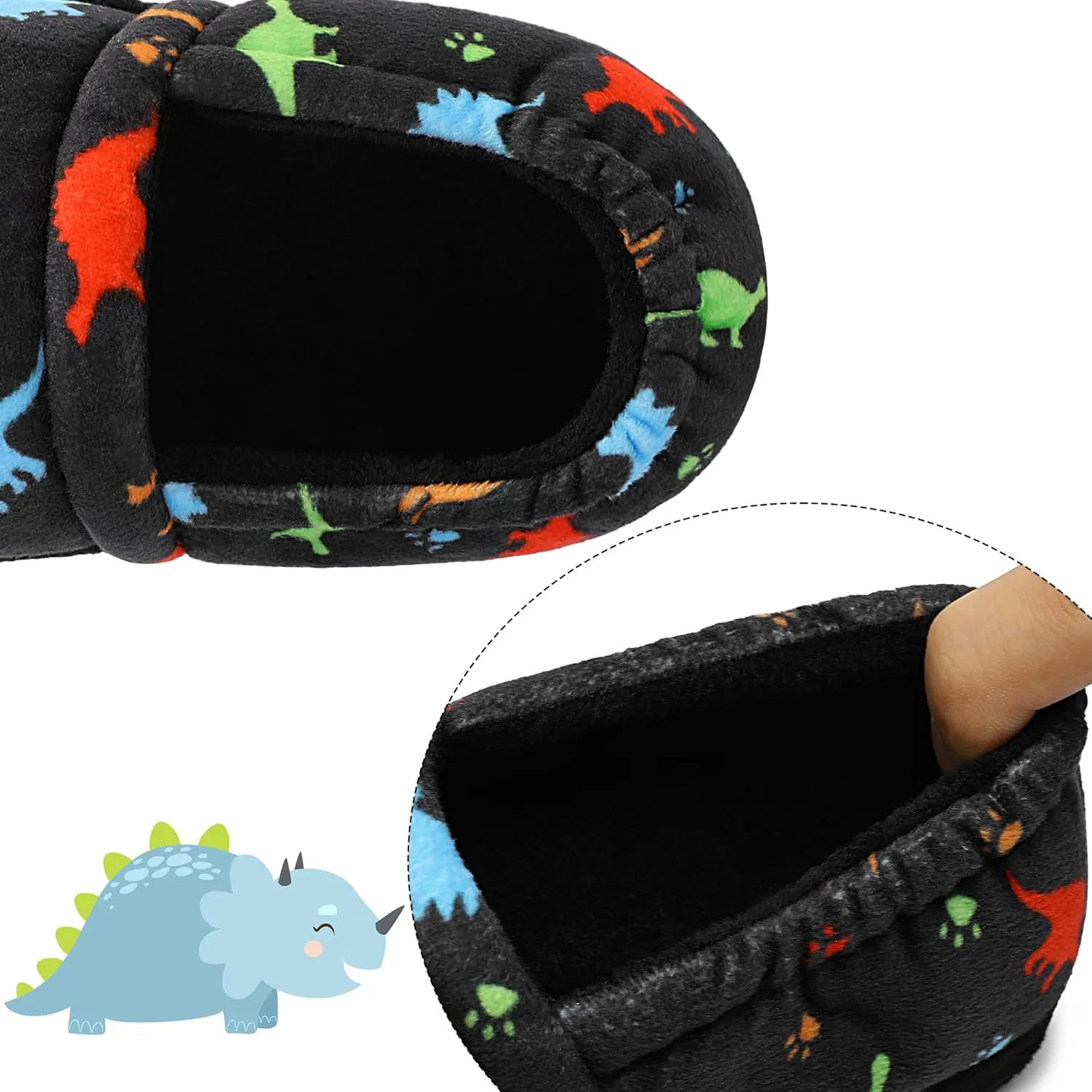 Kids Slippers Boys House shoes Anti Skid Bedroom Dinosaur