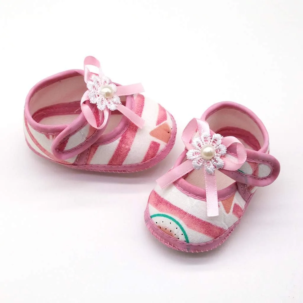 Kids Tennis Shoes Size 11 Soft Shoes Sole Prewalker Baby Girls Sandals Printing Single Watermelon Baby Shoes Size 3 Baby Girl Sneakers