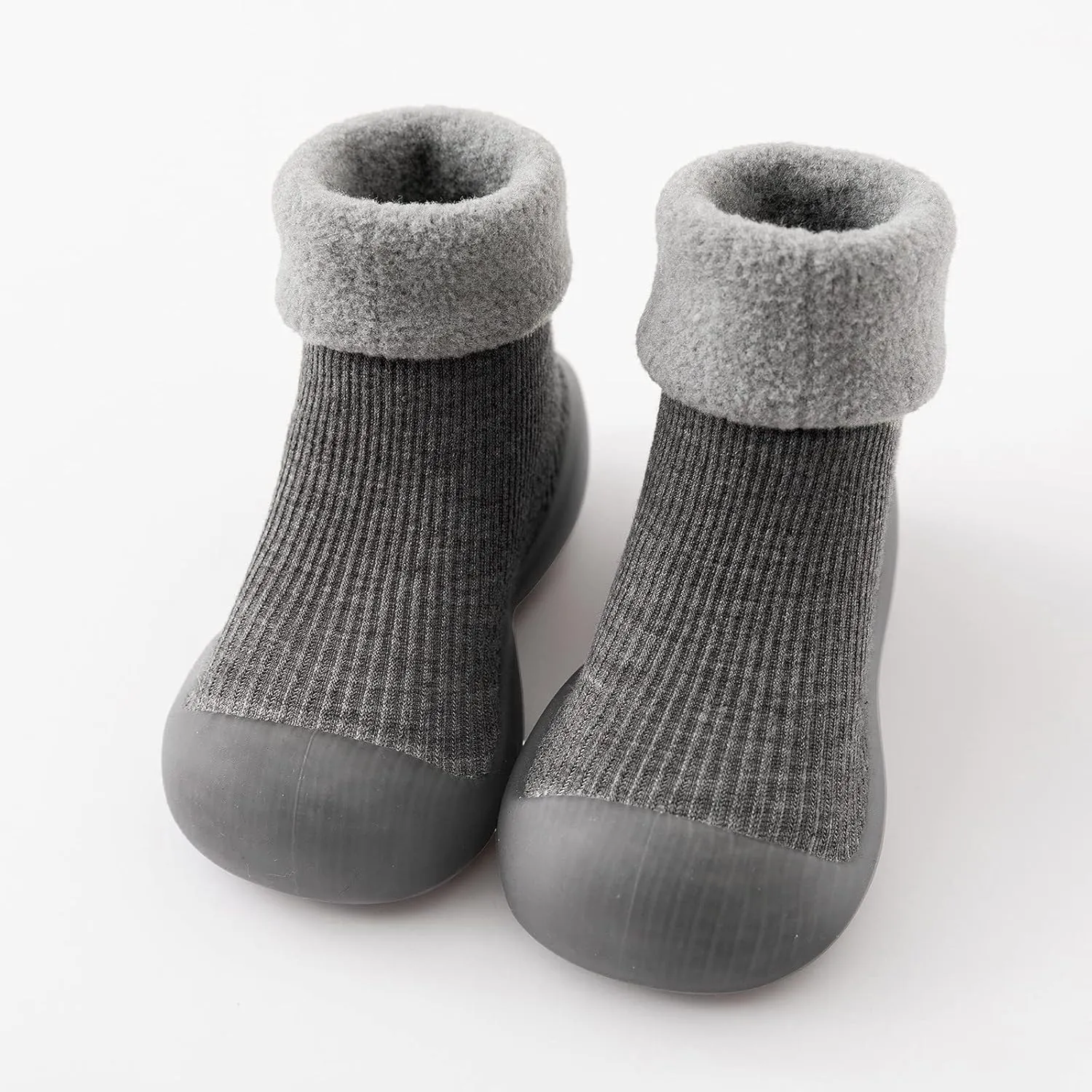 Kids Toddler Baby Boys Girls Solid Warm Knit Soft Sole Rubber Shoe Socks Slipper Stocking Soft Shoes Baby House Shoes