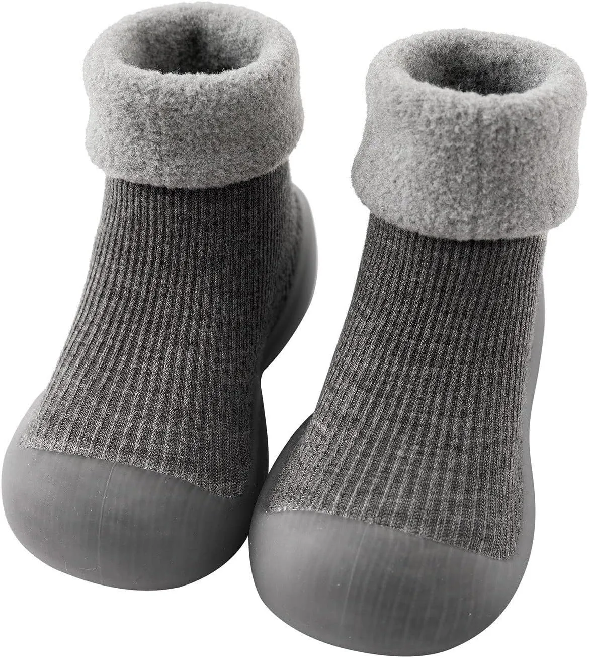 Kids Toddler Baby Boys Girls Solid Warm Knit Soft Sole Rubber Shoe Socks Slipper Stocking Soft Shoes Baby House Shoes