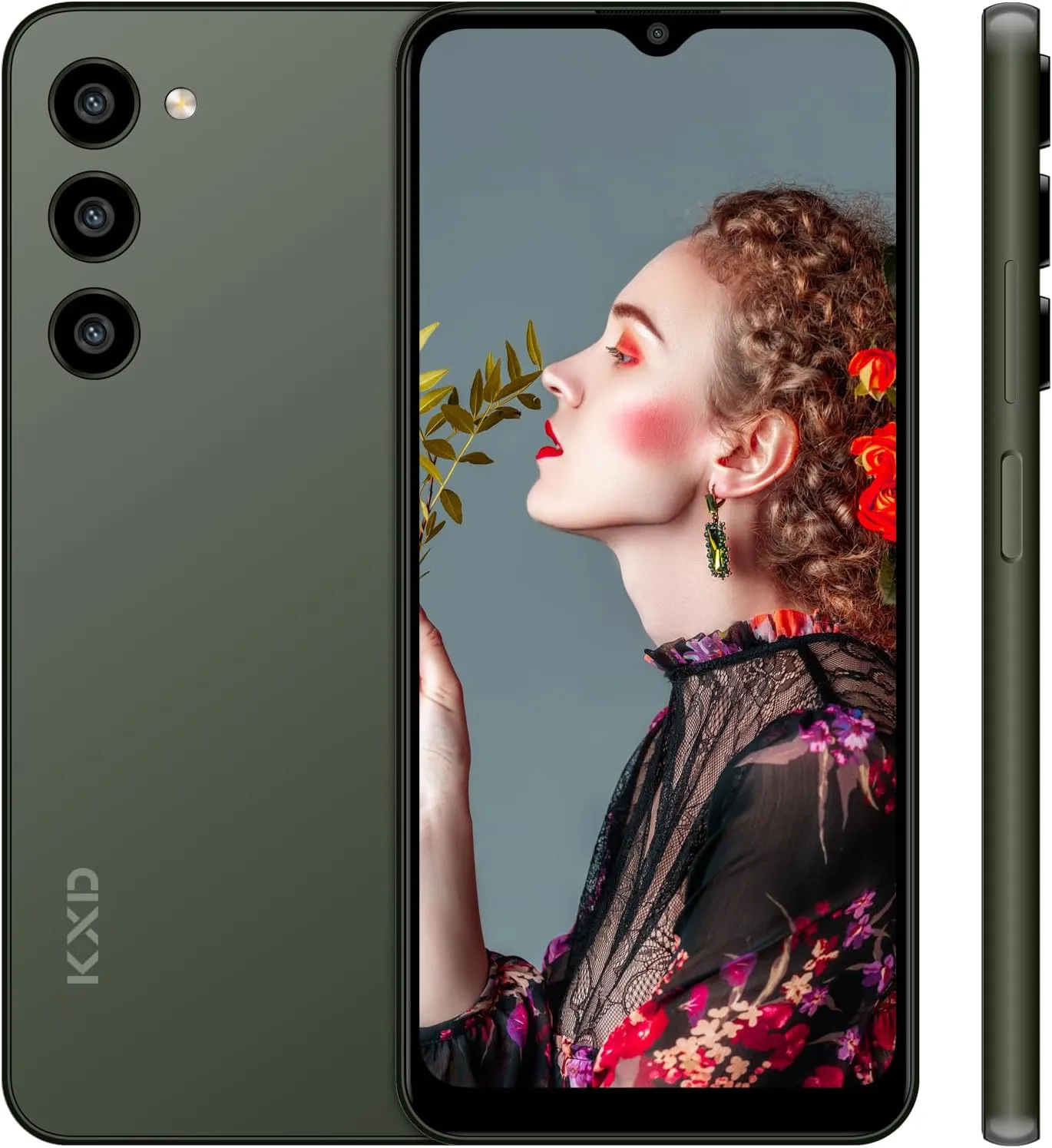 KXD A09 Unlocked Android Phones, Android12 Smartphones, 6.56" HD , 4000mAh, Octa-Core 12GB 128GB/SD 256GB Smart Phone, 13MP 5MP, 3 Card Slots, Face ID Unlock Phone, 4G Dual SIM Mobile Phone