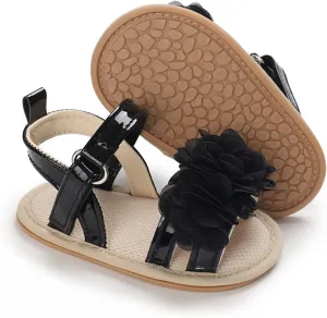 LAFEGEN Baby Sandals Girls Summer Outdoor Shoes PU Leather Soft Sole Bowknot Infant First Walker Cirb Dress Shoes