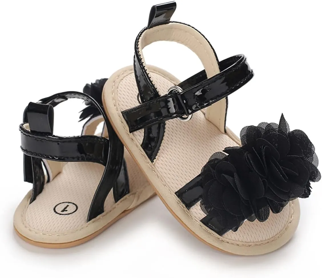 LAFEGEN Baby Sandals Girls Summer Outdoor Shoes PU Leather Soft Sole Bowknot Infant First Walker Cirb Dress Shoes