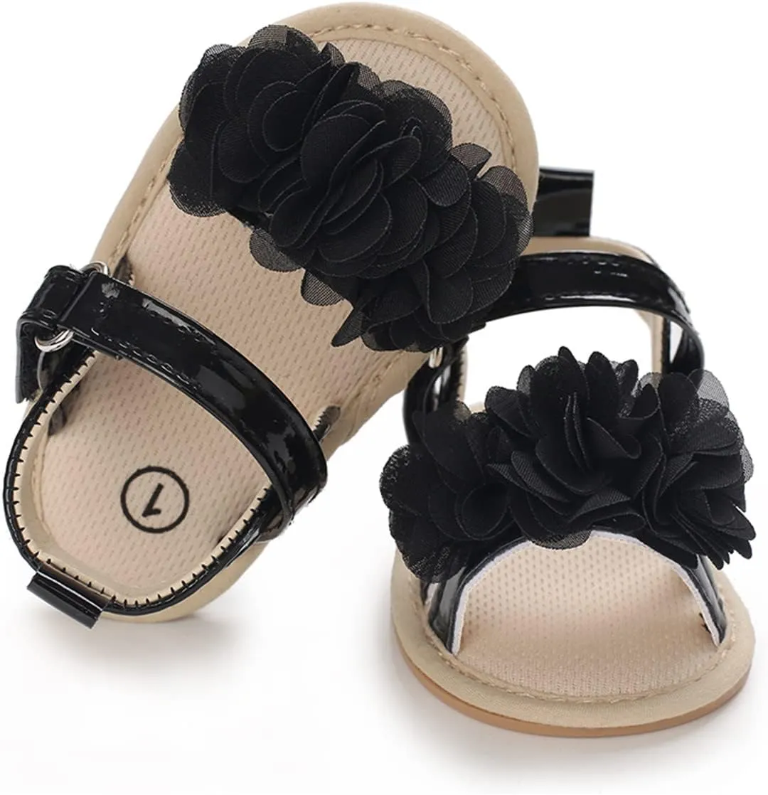 LAFEGEN Baby Sandals Girls Summer Outdoor Shoes PU Leather Soft Sole Bowknot Infant First Walker Cirb Dress Shoes