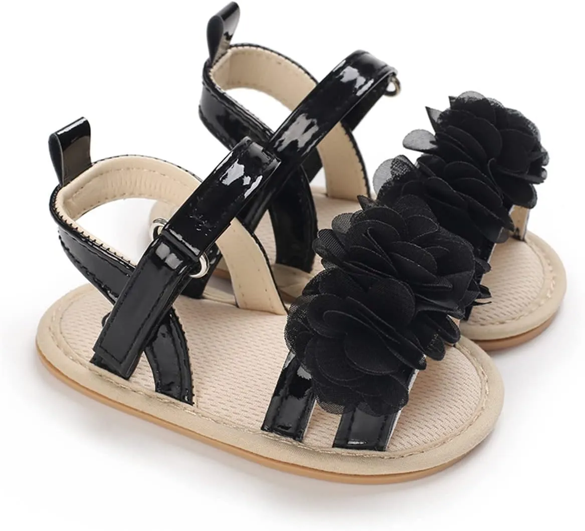 LAFEGEN Baby Sandals Girls Summer Outdoor Shoes PU Leather Soft Sole Bowknot Infant First Walker Cirb Dress Shoes
