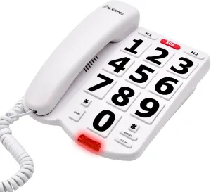 Landline Phones for Seniors, Adjustability Features, One-Touch Dialling,Big Button Phone for Seniors, Hard of Hearing Retro Telephone Corded Phones, with Handsfree Function (EX-LD-265)