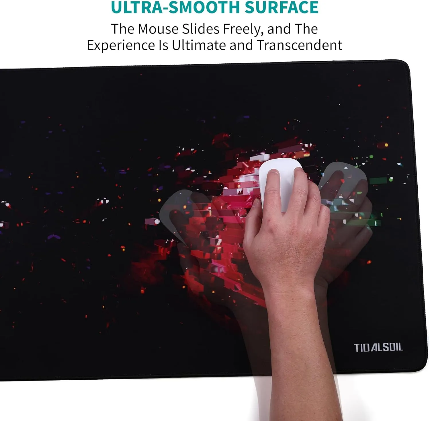 Large Gaming Mouse Pad 35.4 x 15.7 Inch  Oversized Extended Desk Pad with Non-Slip Base, Stitched Edges Mousepad, Smooth Surface for Keyboard, Mouse, Office, Gaming and Work