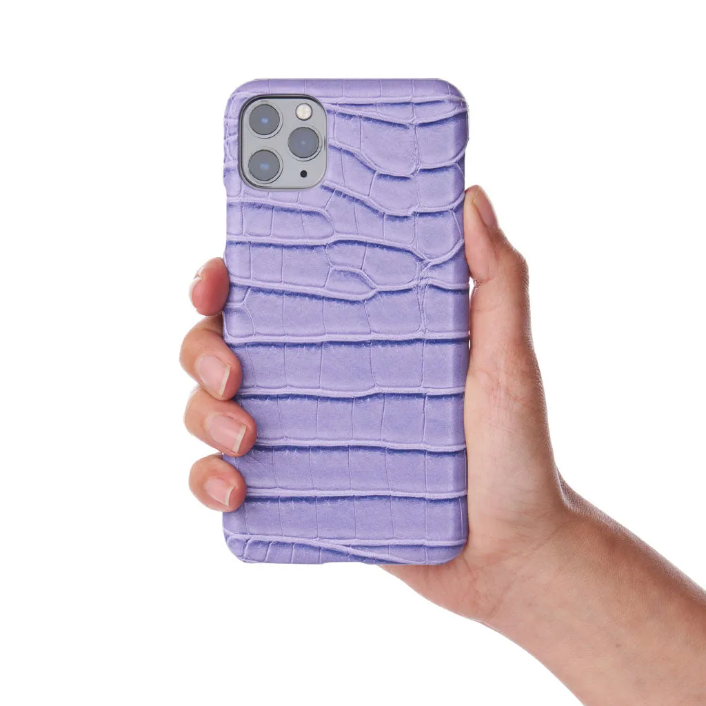Lavender Faux Crocodile iPhone Case