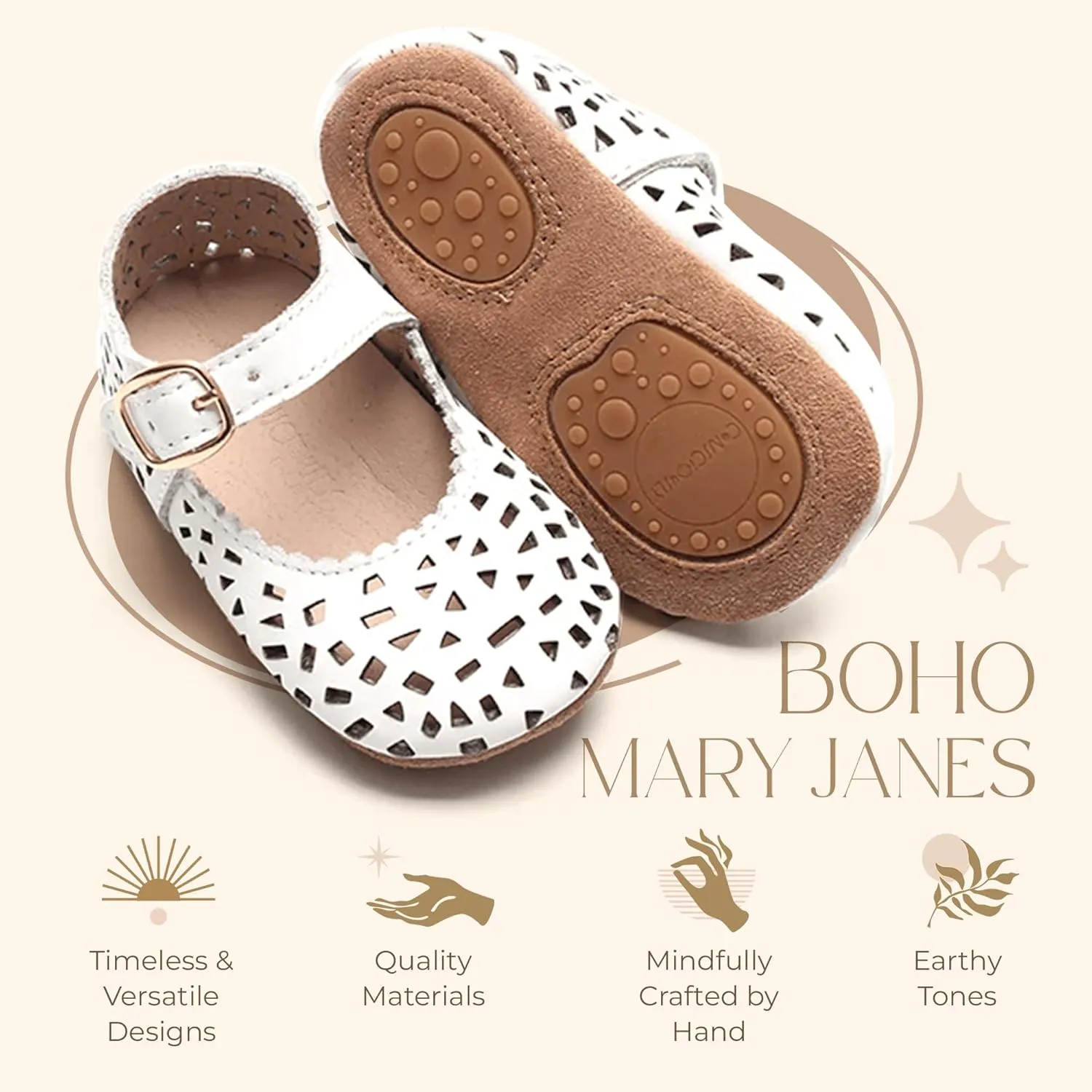 Leather Boho Mary Janes - Soft Sole