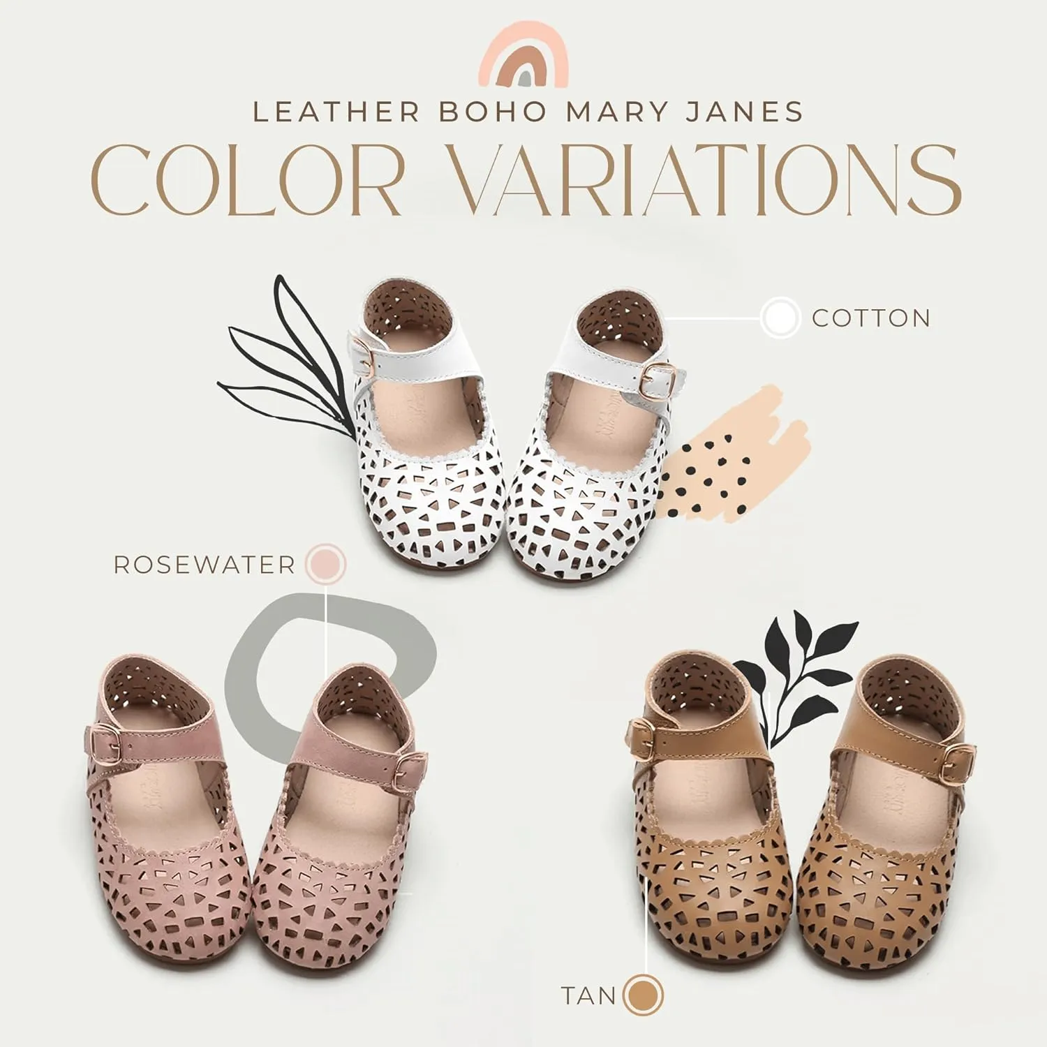 Leather Boho Mary Janes - Soft Sole