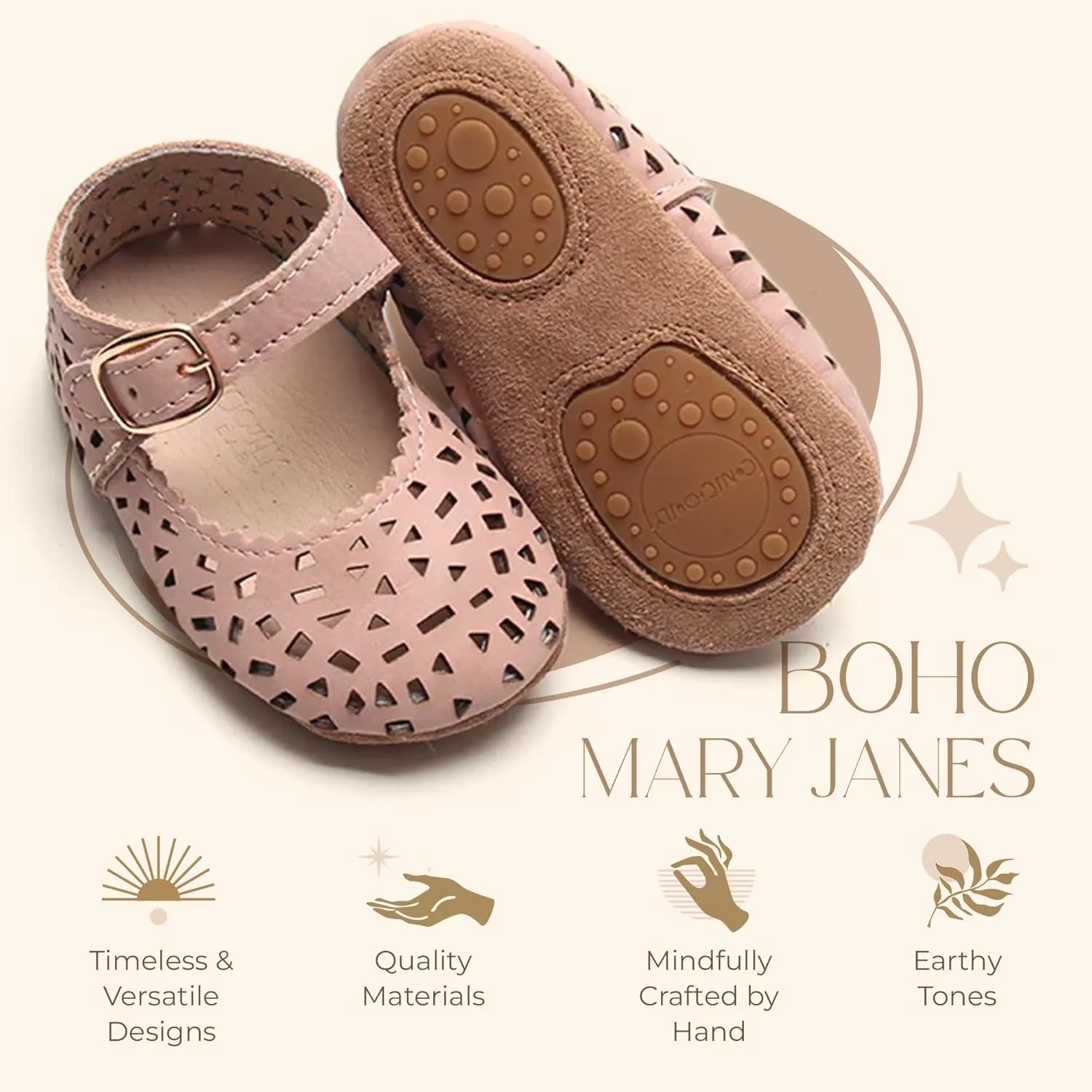 Leather Boho Mary Janes - Soft Sole