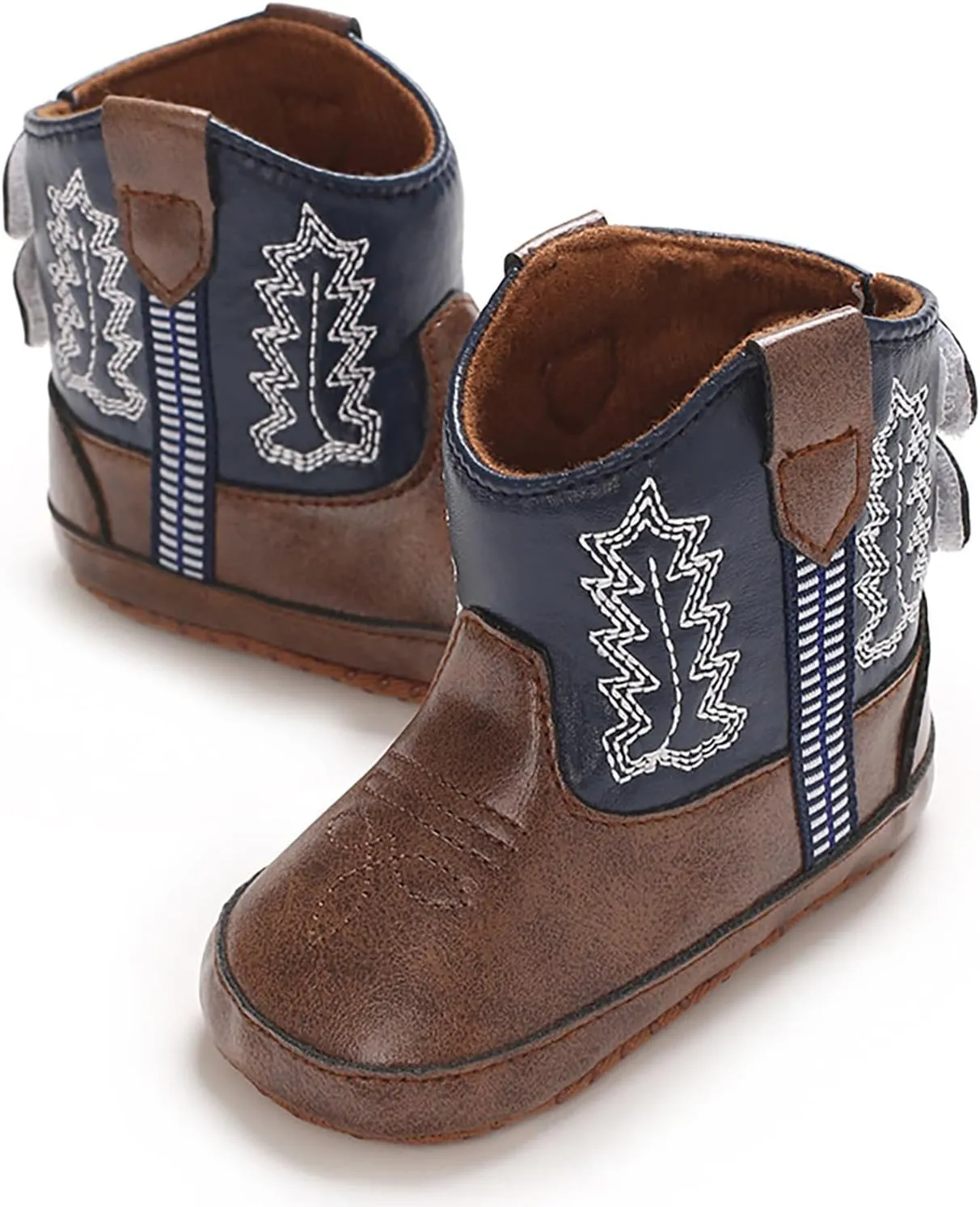 Leather Western Boots Cowboy Bootie Soft Sole Non Slip Shoes for Baby Infant Toddler Girls Boys Casual Shoes Toddler
