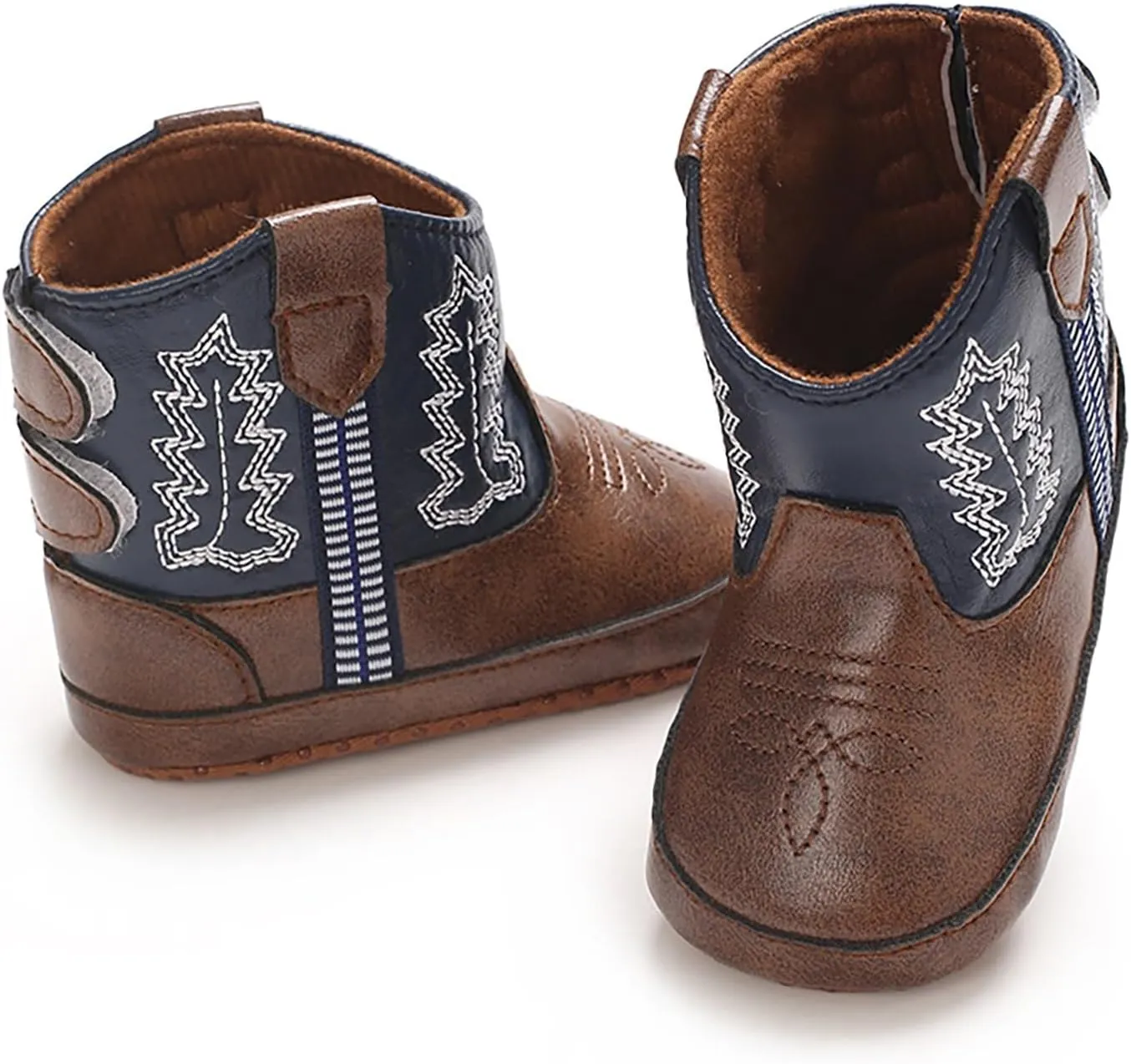 Leather Western Boots Cowboy Bootie Soft Sole Non Slip Shoes for Baby Infant Toddler Girls Boys Casual Shoes Toddler