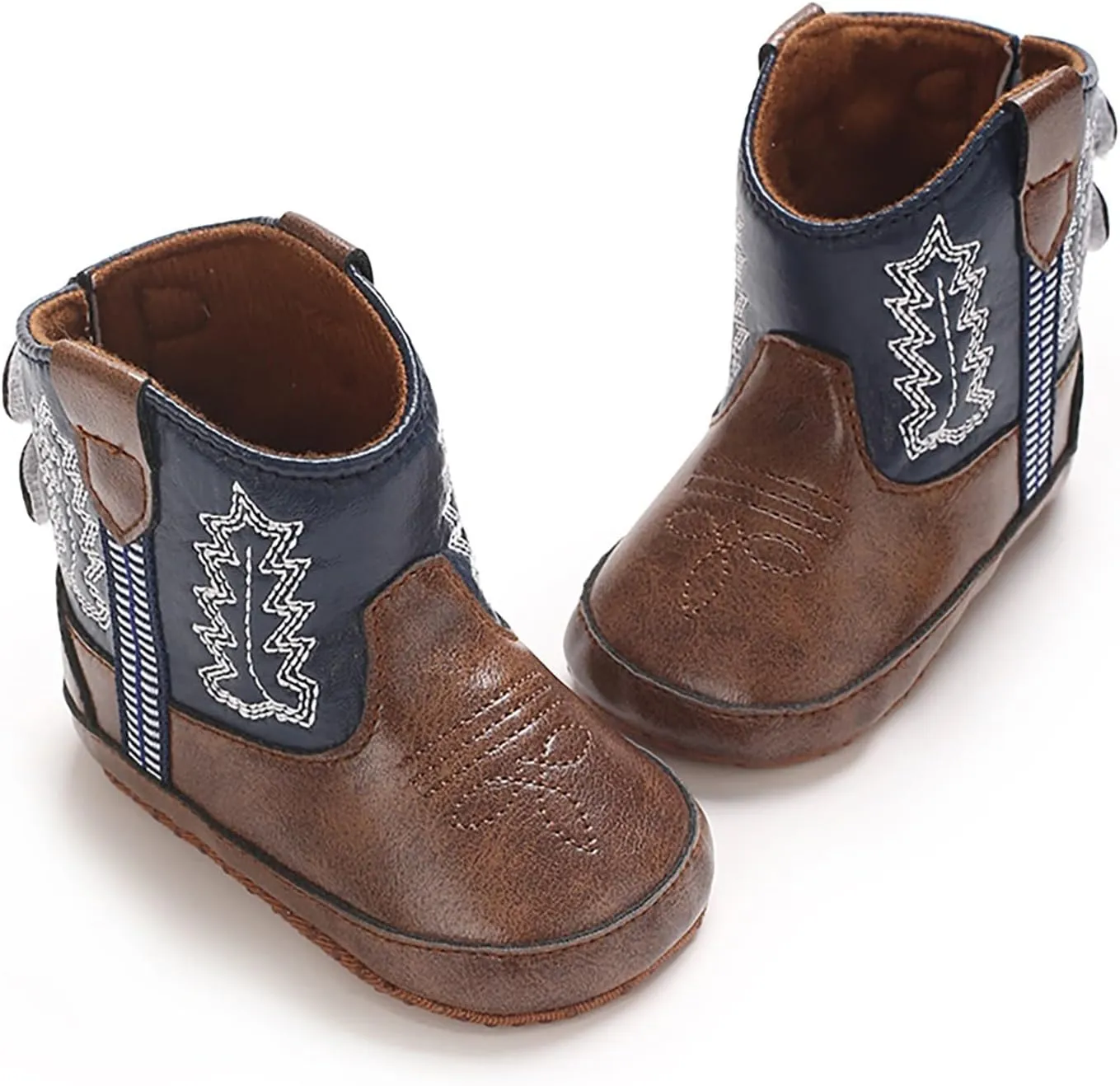 Leather Western Boots Cowboy Bootie Soft Sole Non Slip Shoes for Baby Infant Toddler Girls Boys Casual Shoes Toddler