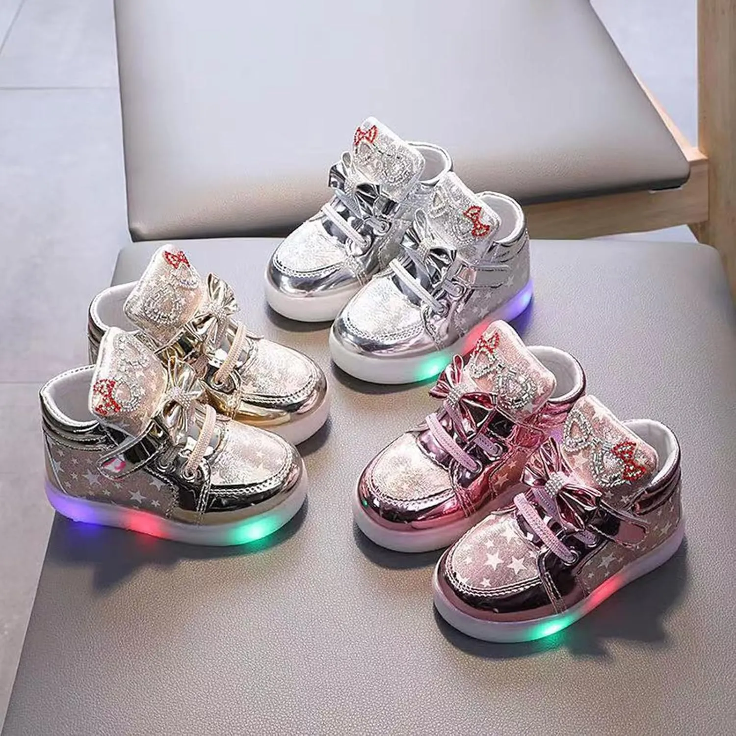 Light Up High Top Shoes for Toddler Kids Glowing Luminous Flashing Sneakers Baby Boys Girls Casual Fashion Shoes