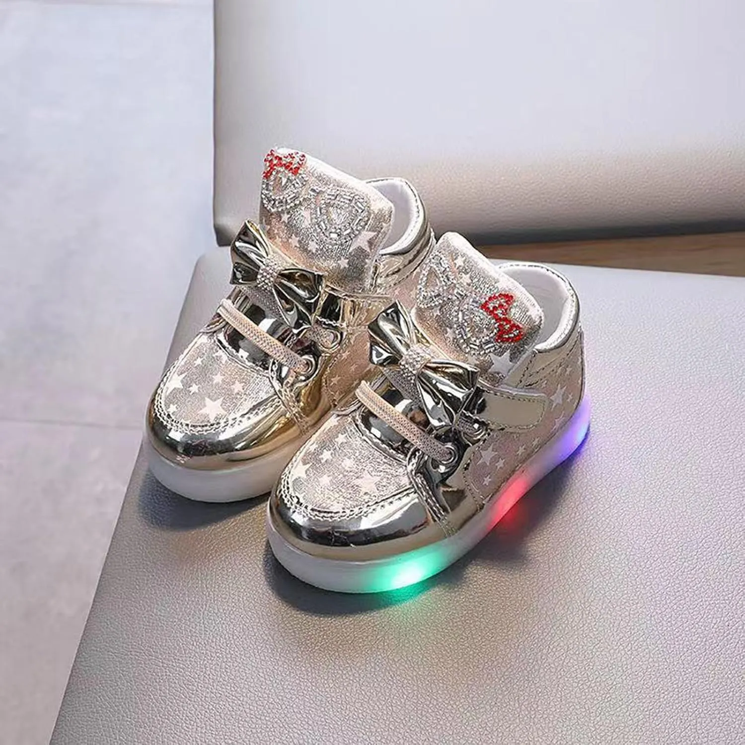 Light Up High Top Shoes for Toddler Kids Glowing Luminous Flashing Sneakers Baby Boys Girls Casual Fashion Shoes