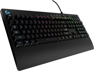 Logitech G213 Prodigy Gaming Keyboard, LIGHTSYNC RGB Backlit Keys, Spill-Resistant, Customizable Keys, Dedicated Multi-Media Keys  Black