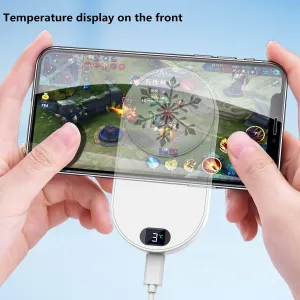 LONGFITE Phone Cooler Magnetic Ultra Thin Radiator with Semiconductor Fan Cooling Function and LED Temperature Display for Smartphone Gaming