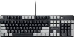 Mechanical Keyboard - Black Switch, Black & Grey Color, White Backlit, Hot Swappable, Wired, 104 Keys US Layout PC Gaming Keyboard