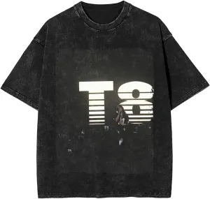 Men's Oversized Vintage T-Shirts Cotton Streetwear Short Sleeve Y2K Basic Tee Shirt Acid Wash Casual Hip Hop Tops