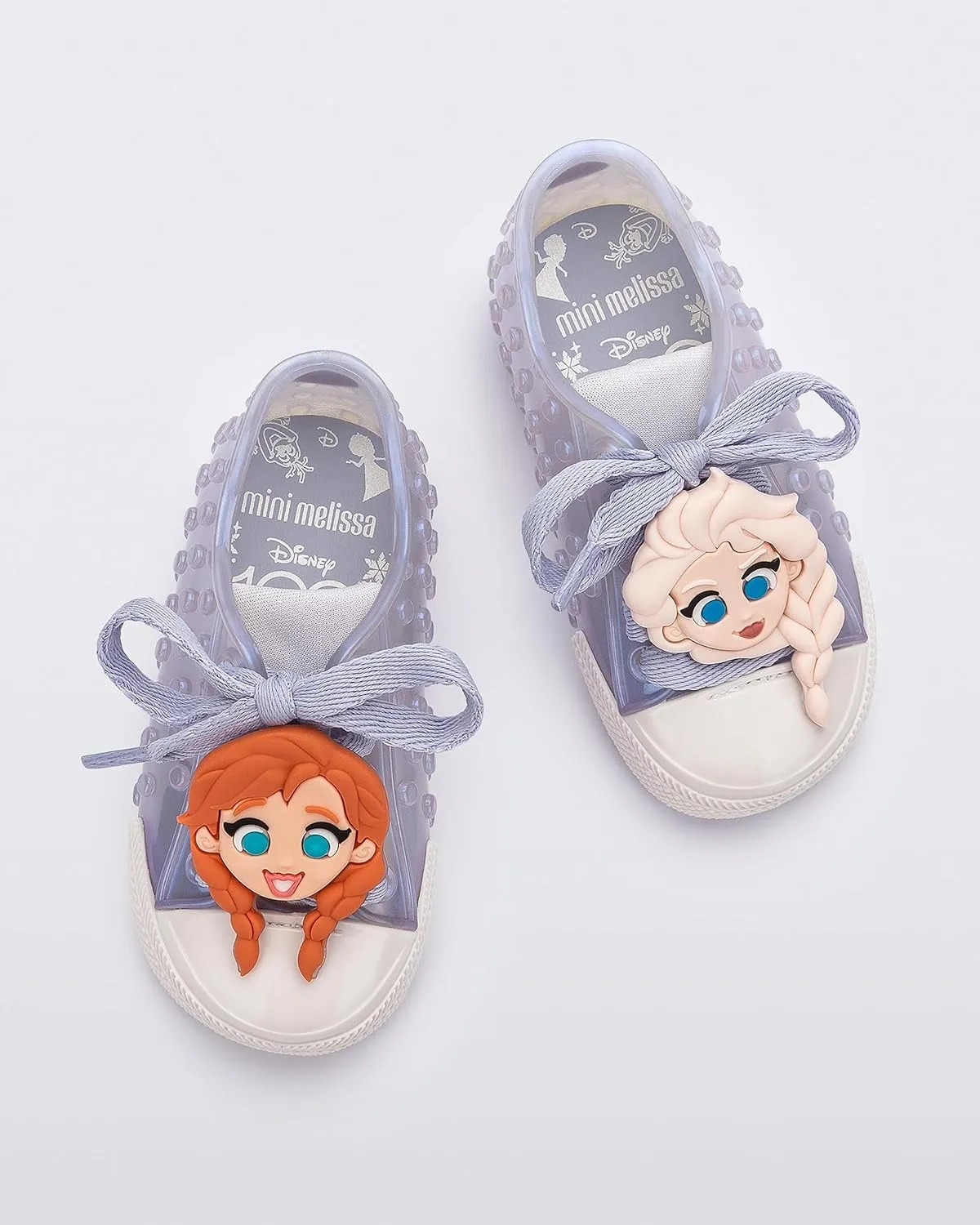 mini melissa Polibolha II for Babies and Toddlers - Lace-Up Jelly Sneaker Featuring Disney Characters, Jelly Shoes for Toddlers, Little Girls Tennis Shoes