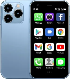 Mini Smartphone 3G Small Cellphone Unlocked Phones Mini Phone Android Phones 3.0 Touch Screen Mobile Phone Android 8.1 Dual sim XS15 2GB Ram 16GB ROM Cell Phones (Blue)