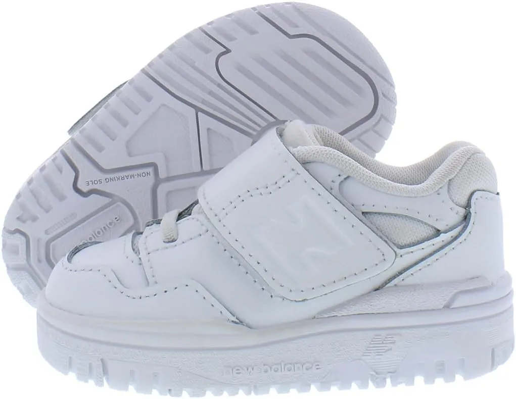 New Balance 550 Bungee Lace with Top Strap Infant/Toddler Shoes Size 4, Color: White/White