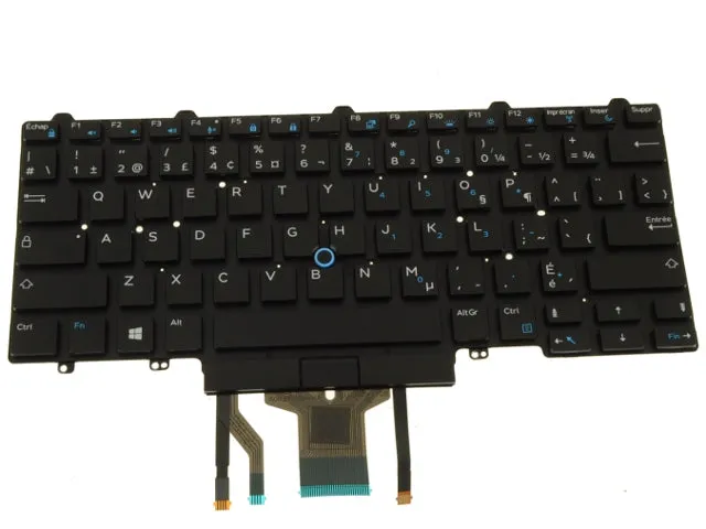 New French Canadian Dell OEM Latitude E7450 E5450 Laptop Backlit Keyboard Dual Point 0GNFR