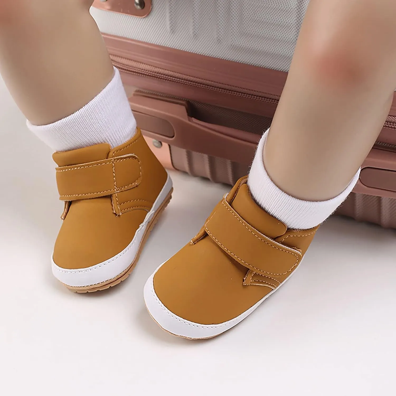 Newborn Baby Boys Girls Prewalker Shoes Soft Soft Sole Ankle Boots Infant Fashion High-Top Sneakers Casual Shoes