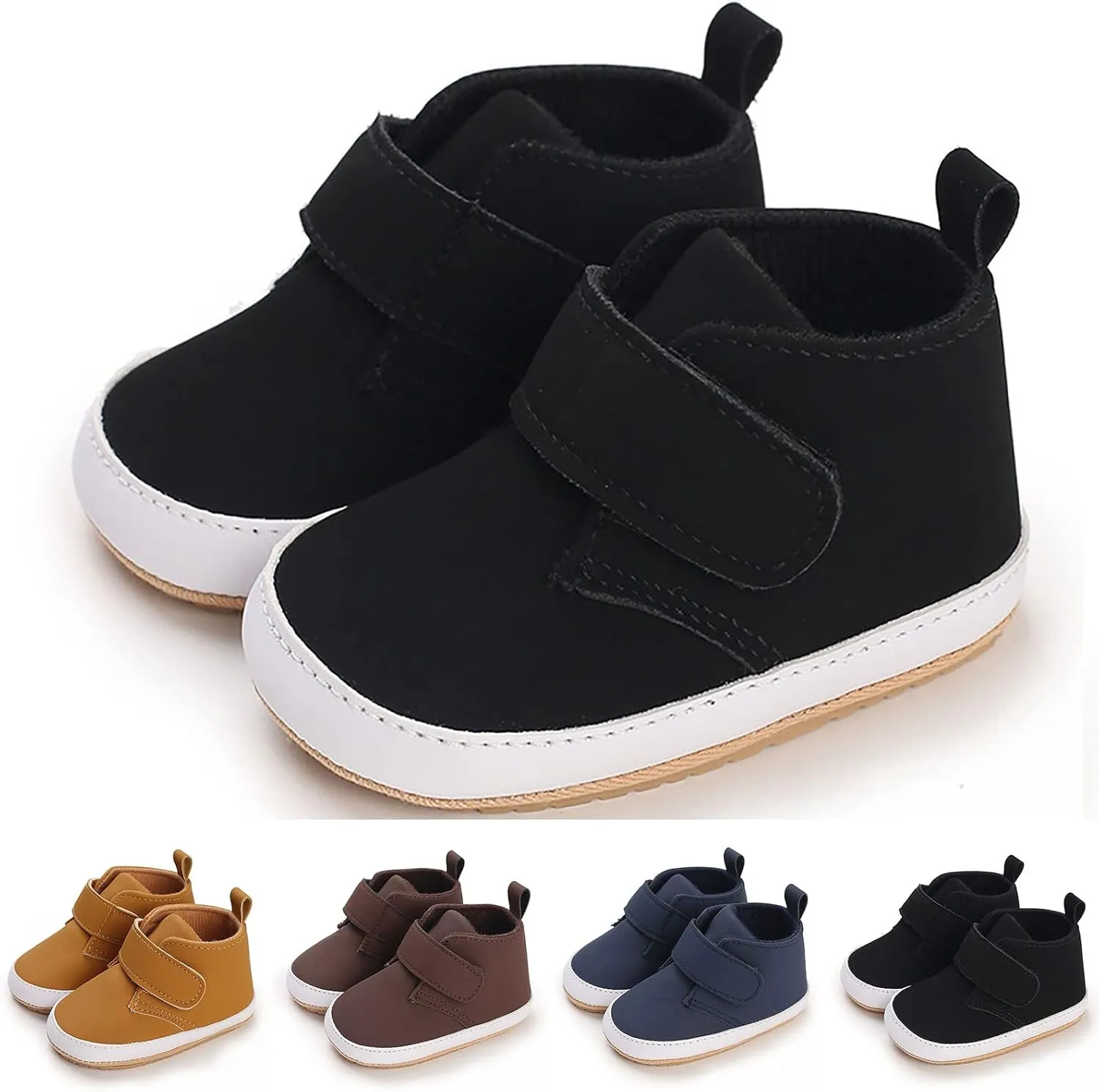 Newborn Baby Boys Girls Prewalker Shoes Soft Soft Sole Ankle Boots Infant Fashion High-Top Sneakers Casual Shoes
