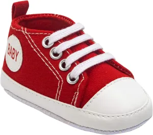 Newborn Baby Girls Boys Sneakers Soft Sole High-Top Ankle Canvas Shoes Infant First Walkers Slip on Crib Shoes